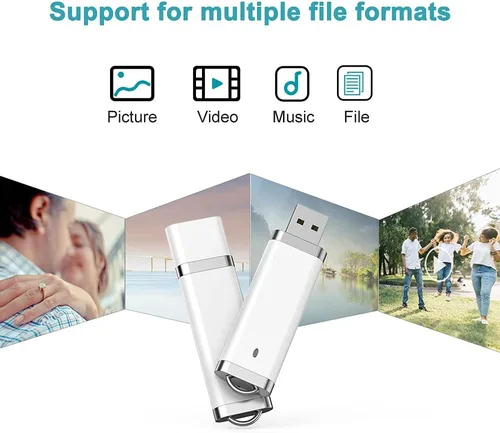 Miniatura 3 de KEXIN Paquete de 10 unidades flash USB 2.0 Flash Drive Pen Drive Memory Stick blanco