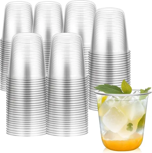 Miniatura 10 de Vasos Desechables sin Tallo 12oz Copas de Plástico Cristal Vasos Desechables para Bebidas Frías de Fiesta Copas de Vino para Reuniones Bodas