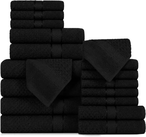 Miniatura 26 de Ample Decor Juego de toallas de baño 100% algodón, 6 piezas, suaves y absorbentes, de secado rápido, juego de toallas de baño