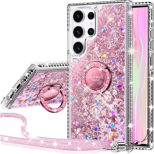 Miniatura 13 de Silverback Funda protectora delgada para Samsung Galaxy S22 Ultra para Samsung Galaxy S22 Ultra 5G, con purpurina holográfica líquida en movimiento