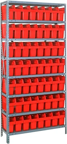 Miniatura 521 de Quantum QSBU-245BK Heavy Duty Shelving Unit with (7) Shelves and (24) QUS245 Black Bins for Garage Warehouse Storage Distribution 400 lb Load