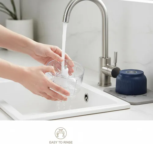 Miniatura 5 de Picadora eléctrica de ajo de capacidad de 10.1 fl oz, mini cortador de verduras portátil, 4 cuchillas afiladas de acero inoxidable, mini picadora