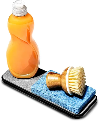 Miniatura 5 de madesmart Estación de fregadero de piedra de secado, organizador de encimera de cocina de secado rápido, tierra de diatomeas, absorción de piedra