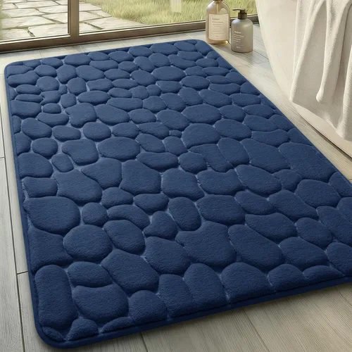Miniatura 19 de YIHOUSE - Alfombra de espuma viscoelástica para pasillo, alfombras de baño con patrón de adoquín, superabsorbentes, alfombras de baño lavables a