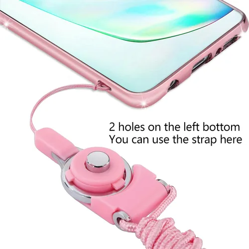 Miniatura 4 de Funda protectora para Note 10 Plus, Galaxy para mujer, con purpurina, cristal, mariposa, corazón, floral, delgada, de TPU para niñas, con soporte