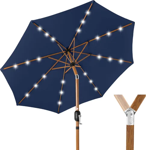 Miniatura 42 de Best Choice Products Solar Polyester LED Lighted Patio Umbrella w/Tilt Adjustment and UV-Resistant Fabric Gris niebla