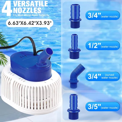 Miniatura 3 de Bomba de cubierta de piscina con luces, bomba de sumidero sumergible sobre el suelo, bombas de sumidero para drenaje de piscina, bombas