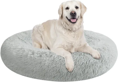 Miniatura 27 de Nisrada Cama para perros pequeños, medianos y grandes, 20 pulgadas, relajante, lavable, redonda, acogedora, suave, cama para mascotas para cachorros