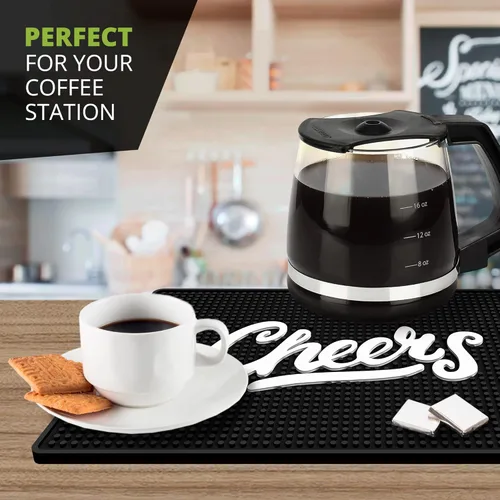 Miniatura 8 de Tapete Premium Cheers para Bar Casero - Tapetes de Goma Grandes de 18"x12" para Encimera - Tapete Antideslizante para Bartender - Tapete