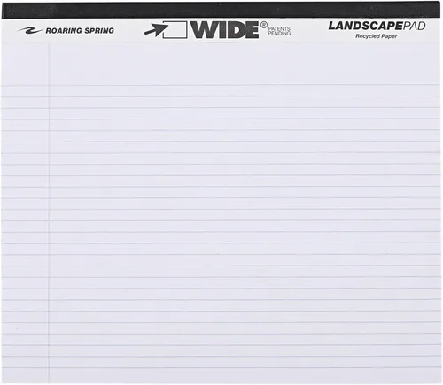 Miniatura 24 de ROARING SPRING Wide Landscape Legal Pad, amarillo canario, 2 blocs, 11 x 9.5 pulgadas, a rayas universitarias con margen, papel reciclado de 20