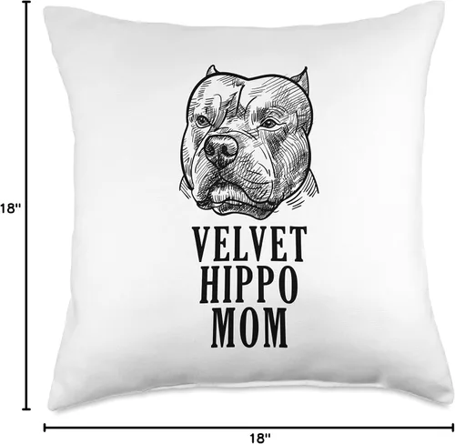 Miniatura 4 de Velvet Hippo Pitbull Mom American Bully Owner Velvet Hippo Mom Dog Owner American Bully Pitbull, almohada de 18.0 x 18.0 in, multicolor