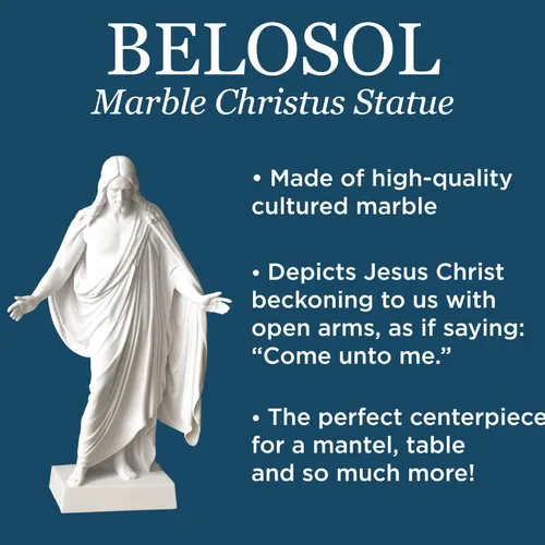 Miniatura 3 de Libro de Deseret – BELOSOL – Estatua de Cristo – Decoración cristiana – Estatua de Jesús – Decoración para el hogar – Escultura inspiradora – Vida