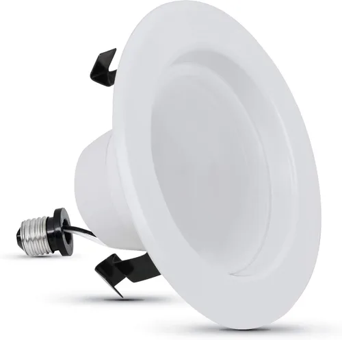 Miniatura 10 de Feit Electric Juego de 6 lámparas empotrables LED de 4 pulgadas con moldura de deflexión - Adaptador estándar E26 - Luz diurna 5000K - Regulable