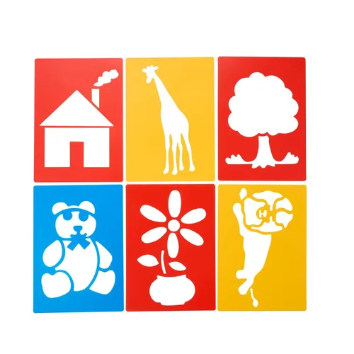 Miniatura 9 de Colorations Plantillas grandes de plástico lavable para objetos cotidianos, juego de 12
