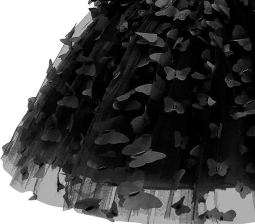 Miniatura 5 de KLFFLGID Vestido de mariposa con lentejuelas y lazo para bebé niña pequeña, tutú de flores para boda, fiesta de cumpleaños