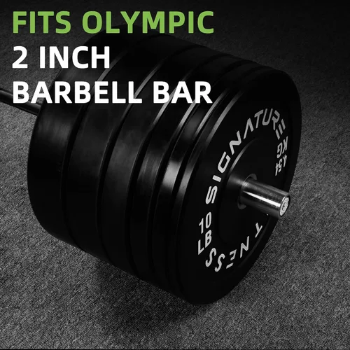 Miniatura 4 de Juego de placas olímpicas de amortiguación Fitvids, placas de peso de 2" para entrenamiento de fuerza y levantamiento de pesas, París o juego