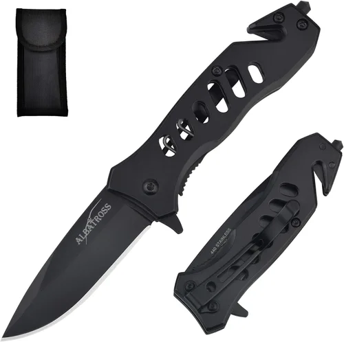 Miniatura 9 de ALBATROSS EDC - Navaja táctica plegable de bolsillo genial y afilada, cuchillos de apertura asistida por resorte SpeedSafe con bloqueo de línea
