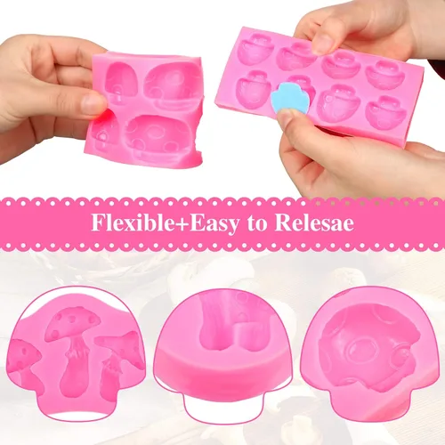 Miniatura 3 de 4 moldes de silicona en forma de hongos y chocolate, moldes de silicona con forma de hongo, molde de caramelo para verduras, moldes para chocolate