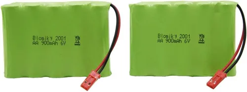 Miniatura 3 de Blomiky Paquete de 2 baterías AA de 6 V 900 mAh con enchufe JST y cable USB adecuado para nueva excavadora Huina 540 Dump 520 RC y 510 Excavadora