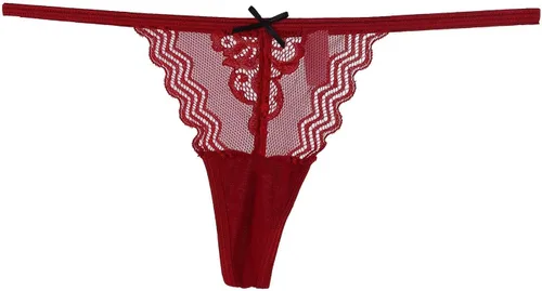 Miniatura 4 de Paquete de 6 tangas de encaje para mujer, ropa interior sexy con patrón de encaje y colores surtidos