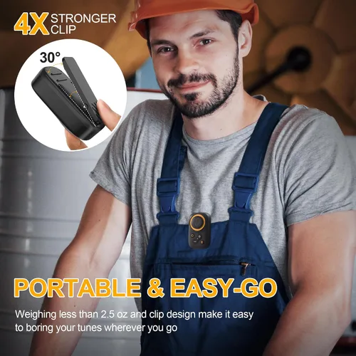 Miniatura 2 de Altavoz Bluetooth portátil, Bluetooth 5.4 Clip en altavoz inalámbrico con micrófono, función TWS, 12 horas de reproducción, IPX5 impermeable, mini