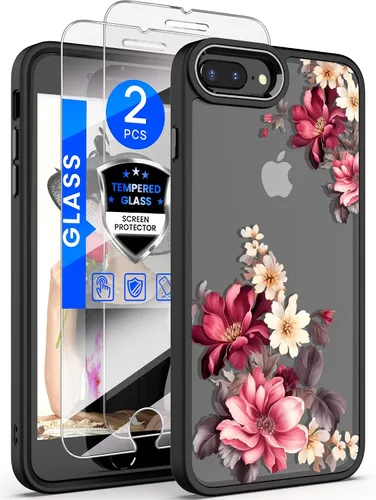 Dretal Funda para iPhone 8 Plus, iPhone 7 Plus y 6 Plus, grado militar, probada contra caídas, parte trasera dura y borde suave, funda protectora de