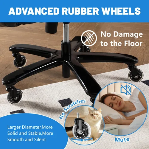 Miniatura 7 de Silla de oficina grande y alta de 800 libras para personas pesadas, silla ejecutiva resistente con respaldo alto, asiento extra ancho y lumbar