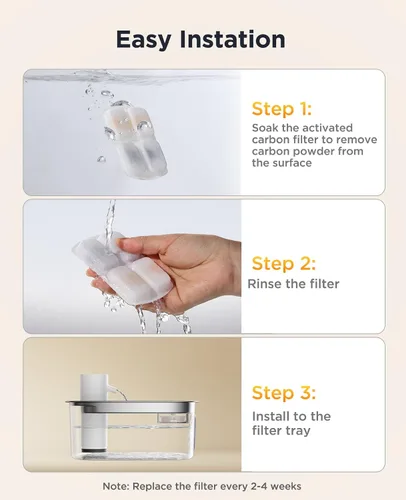 Miniatura 5 de 6 paquetes de filtros de repuesto inalámbricos para fuente de agua para perros y 6 paquetes de esponjas de filtro de bomba compatibles con fuente