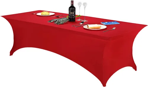 Miniatura 73 de FORLIFE - Funda de mesa de elastano, mantel ajustado de 4 pies para mesas rectangulares, funda elástica para patio, universal para bodas, banquetes