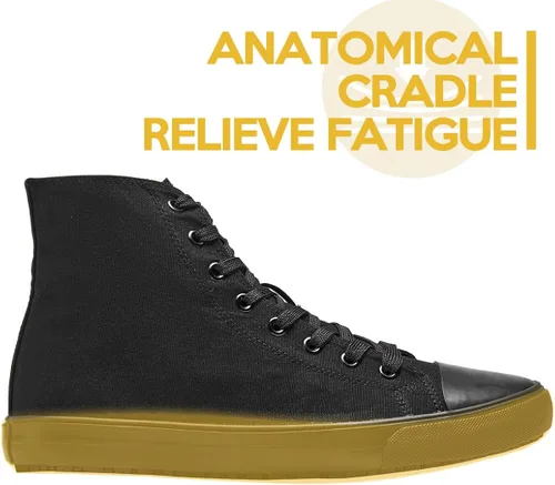 Miniatura 7 de Zapatos de trabajo de lona antideslizantes para hombres y mujeres, para servicio de comida, color negro, casual, zapatos de servicio de restaurante
