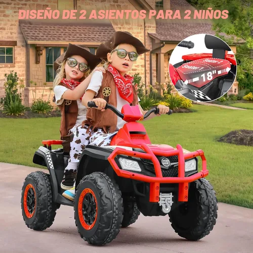 Miniatura 4 de ELEMARA 24V 2 Asientos Vehículo Todoterreno Eléctrico para Niños Grandes, Quad Infantil de 4 Ruedas, Vehículo Todoterreno Infantil con 4 Ruedas