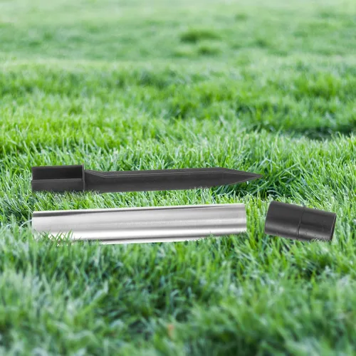 Miniatura 4 de OSALADI Estacas de repuesto de varilla hueca de acero inoxidable para luces solares, 3 piezas, conector de junta de estaca para jardín, camino