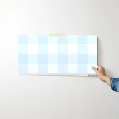 Miniatura 7 de Spoonflower Despegar y pegar papel tapiz Swatch - Azul Gingham grande Check Inch Niños Decoración del hogar Blanco Papel pintado extraíble