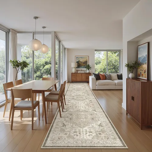 Miniatura 940 de Madane Tapete lavable de 2 x 10 pies para pasillo, cocina, recibidor, clásico, suave, antideslizante para interiores, casa de campo, baño, sala