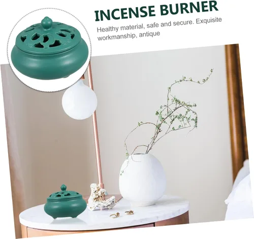 Miniatura 9 de Artibetter Cerámica Decoración Carbón Incienso Quemador Carbón Titular Cono Cerámica Incienso Tazón Cerámico