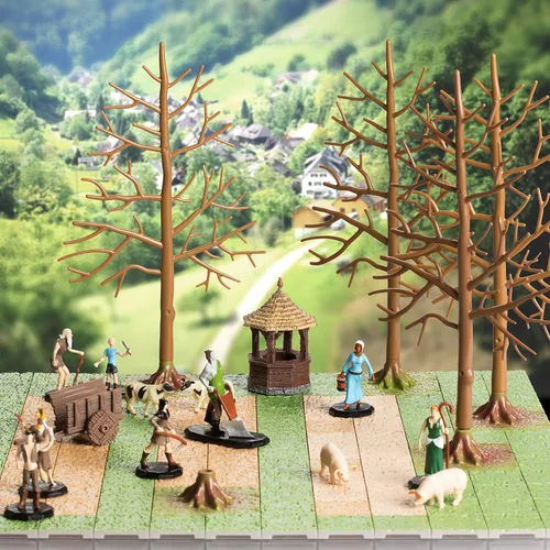 Miniatura 3 de Monster Townsfolk Mini Figuras de fantasía – 8 piezas de personajes campesinos no jugadores en miniatura NPC – Tamaño hexagonal de 1 pulgada