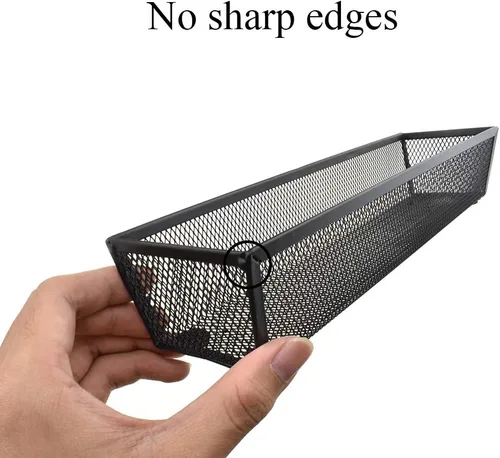 Miniatura 6 de HAHIYO Soporte de malla apilable con clip de 2.2 pulgadas de altura, paquete de 2 contenedores resistentes para clips de papel negro para cajón