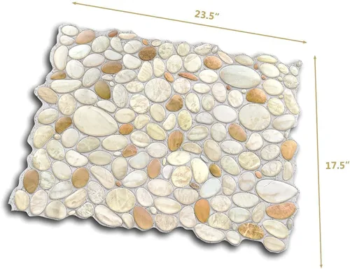 Miniatura 5 de Concord Wallcoverings™ - Diseño retro natural de guijarros, paneles de pared decorativos de PVC, paquete de 6 en beige, naranja, gris, 17.5" x