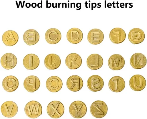Miniatura 3 de Letras de madera para quemar madera, letras mayúsculas y juego de personalización para madera y otras superficies (cobre)