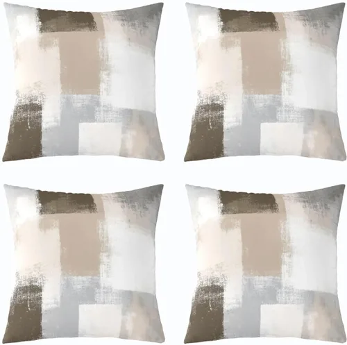 Miniatura 3 de Feelyou Juego de 4 fundas de almohada abstractas, funda de cojín moderna de arte abstracto para decoración del hogar, sala de estar, funda de cojín