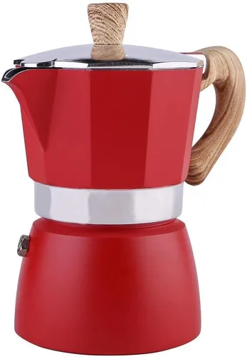 Moka Pot - Cafetera de 5.1 fl oz, 10.1 fl oz, 6 tazas, cafetera italiana, cafetera de cocina italiana, cafetera de aluminio para café expreso,