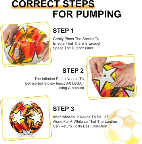 Miniatura 7 de Soccer Ball Size 5, with Pump & Needles, Outdoor Sports Official Match Soccer Ball for Adult Youth Training Practice Ball for Indoor