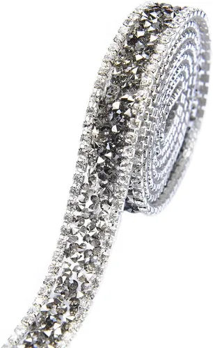 Miniatura 2 de Apliques de diamantes de imitación de cristal de 1 yarda, cinta de diamantes de imitación brillante, rollo cosido o caliente para vestidos