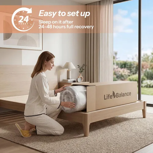 Miniatura 5 de Life Balance Colchón individual de 8 pulgadas, tamaño individual de espuma viscoelástica de gel refrescante en una caja con sensación firme