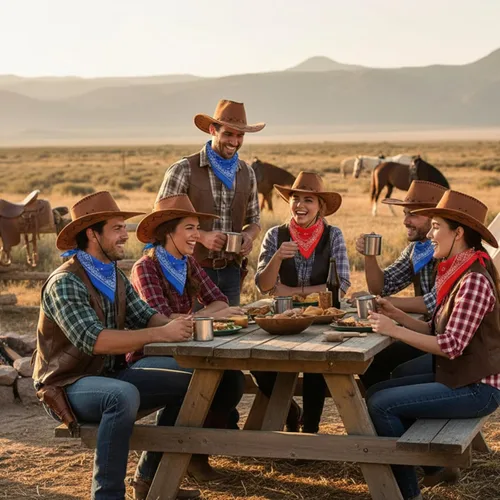 Miniatura 6 de SATINIOR Paquete de 12 pañuelos de vaquero del oeste y bandana, para fiestas, de fieltro sintético occidental, para mujeres y hombres, accesorios