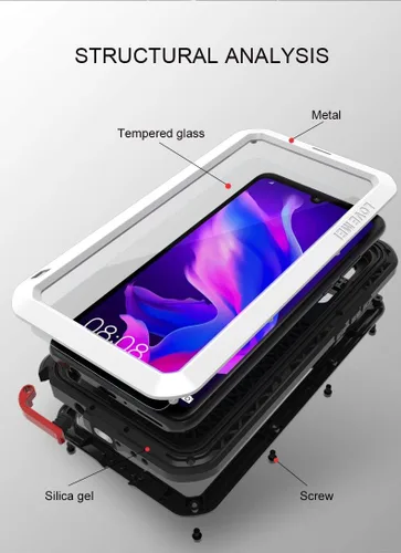 Miniatura 4 de Funda para Huawei P30 Lite, Armor Tank Aluminio Metal Gorilla Glass a prueba de golpes Militar resistente Funda protectora rígida para Huawei P30