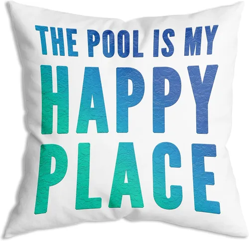 The Lake is My Happy Place - Fundas de almohada divertidas y suaves de 18 x 18 pulgadas, decorativas, para hombres, mujeres, niños y niñas, para el