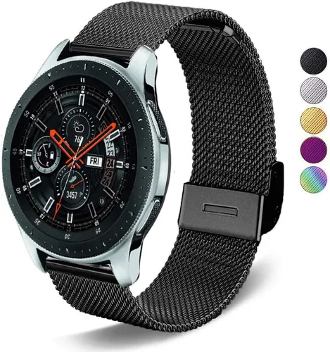 Correas compatibles con Galaxy Watch de 1.81 pulgadas / Galaxy Watch 3 de 1.772 pulgadas, correa de repuesto de malla de metal de acero inoxidable