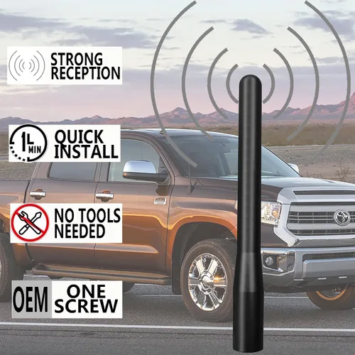 Miniatura 4 de Antena de aleación de aluminio de radio corta de 4 pulgadas para Toyota Tundra (2000-2020), Toyota Tacoma (2005-2016), Toyota FJ Cruiser