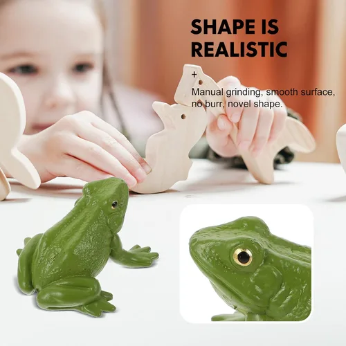 Miniatura 2 de NUOBESTY Figura de juguete realista de rana verde, modelo animal de plástico para educación científica de niños, figura de rana en miniatura